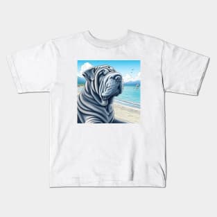 Stitch the Blue Shar Pei Pop Art Kids T-Shirt